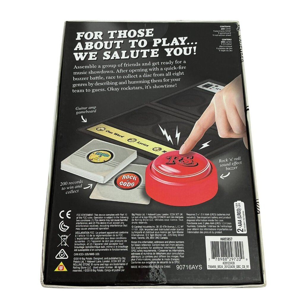 Rolling Stone Rock & Roll Party Game For Music Lovers Ages 12+ Featuring Buzzer - Picture 2 of 4